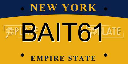 BAIT61 New York License Plate