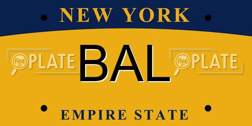 BAL New York License Plate