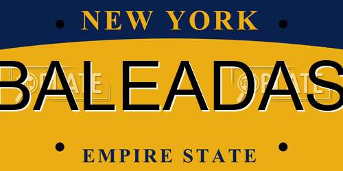 BALEADAS New York License Plate