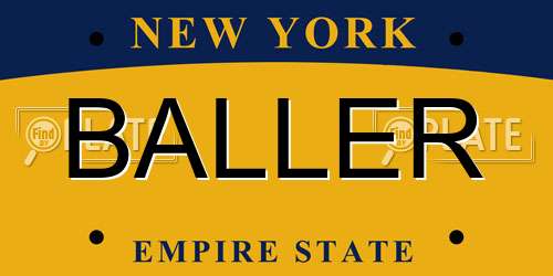 BALLER New York License Plate