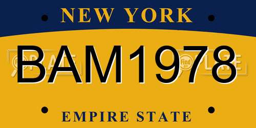 BAM1978 New York License Plate