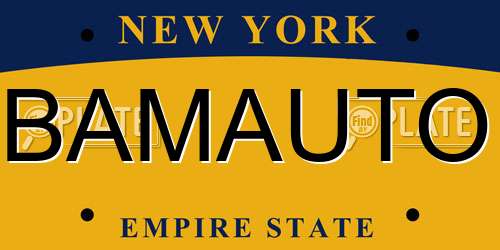 BAMAUTO New York License Plate