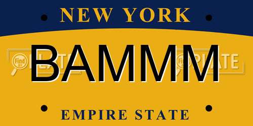 BAMMM New York License Plate