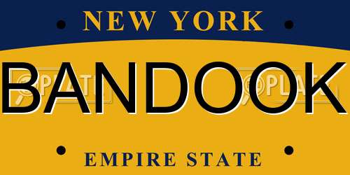 BANDOOK New York License Plate
