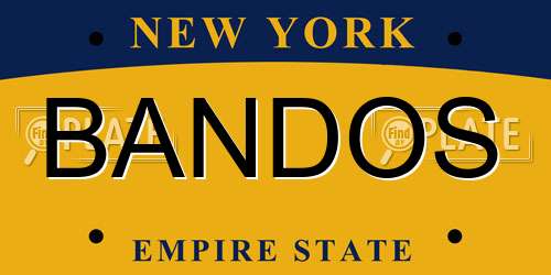 BANDOS New York License Plate