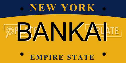 BANKAI New York License Plate