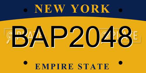 BAP2048 New York License Plate