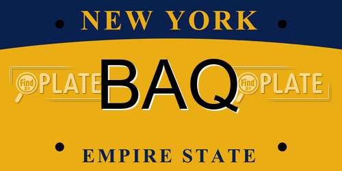 BAQ New York License Plate