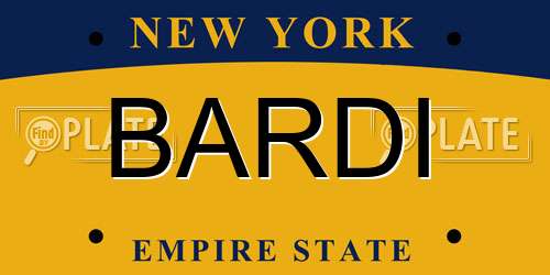 BARDI New York License Plate