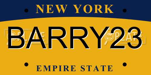 BARRY23 New York License Plate