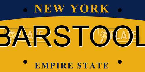 BARSTOOL New York License Plate