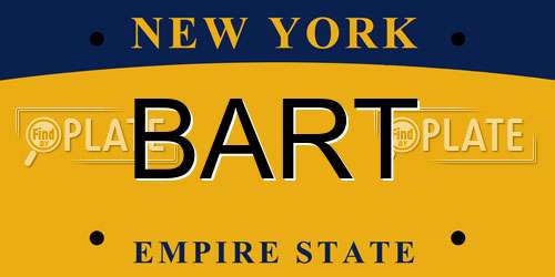 BART New York License Plate