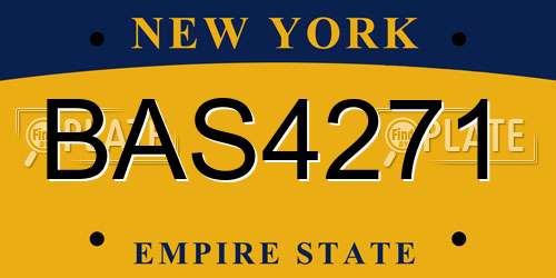 BAS4271 New York License Plate