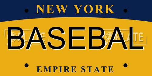 BASEBAL New York License Plate