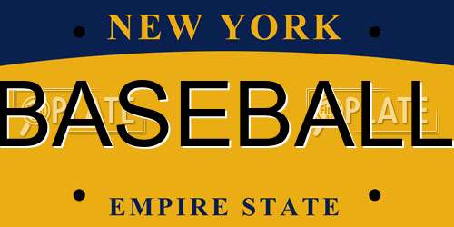 BASEBALL New York License Plate