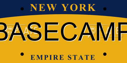 BASECAMP New York License Plate
