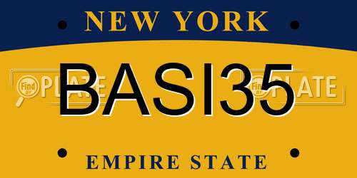 BASI35 New York License Plate