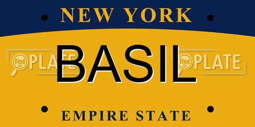 BASIL New York License Plate