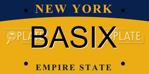 BASIX New York License Plate