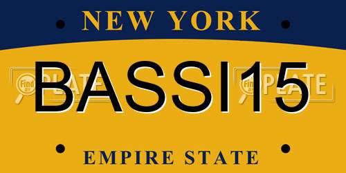 BASSI15 New York License Plate