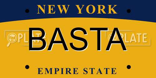 BASTA New York License Plate