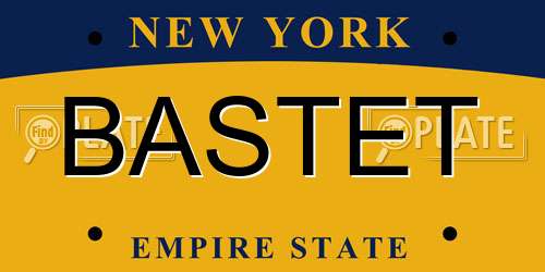 BASTET New York License Plate