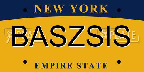 BASZSIS New York License Plate