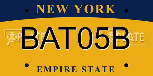 BAT05B New York License Plate