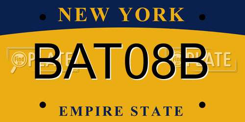 BAT08B New York License Plate