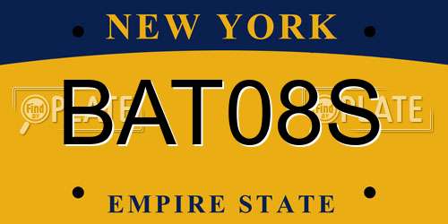 BAT08S New York License Plate