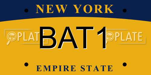 BAT1 New York License Plate