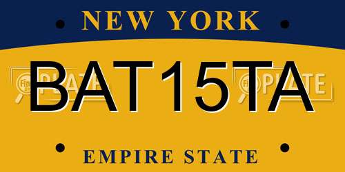 BAT15TA New York License Plate