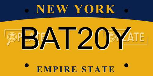 BAT20Y New York License Plate