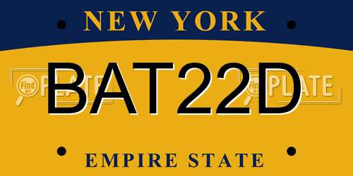 BAT22D New York License Plate