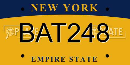 BAT248 New York License Plate