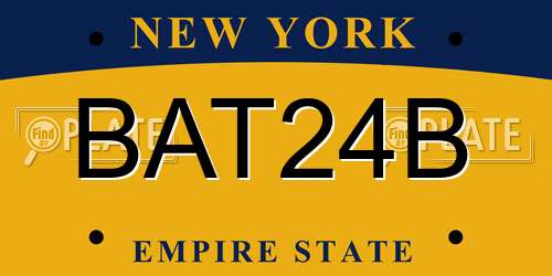 BAT24B New York License Plate