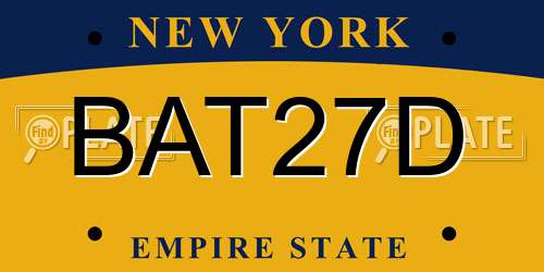 BAT27D New York License Plate