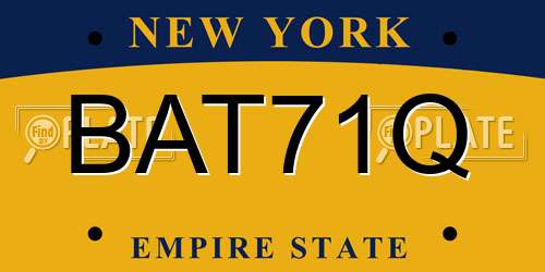 BAT71Q New York License Plate