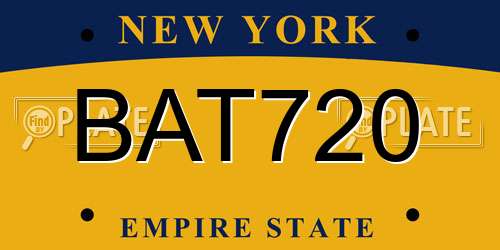 BAT720 New York License Plate