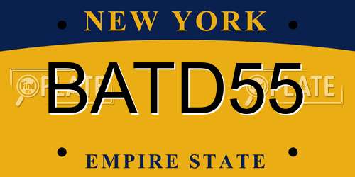BATD55 New York License Plate