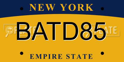 BATD85 New York License Plate
