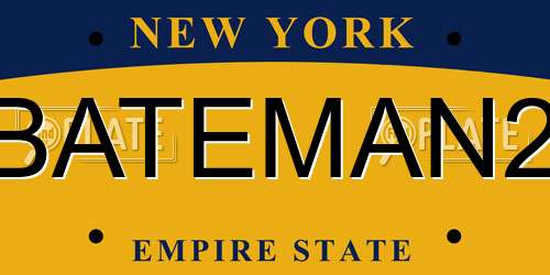 BATEMAN2 New York License Plate