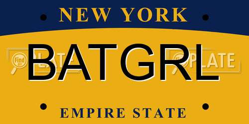 BATGRL New York License Plate