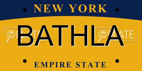 BATHLA New York License Plate