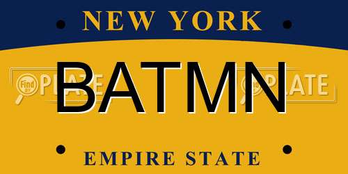 BATMN New York License Plate
