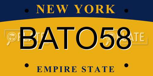 BATO58 New York License Plate