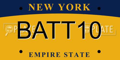 BATT10 New York License Plate