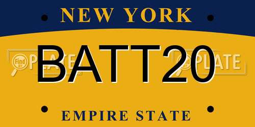 BATT20 New York License Plate