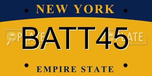 BATT45 New York License Plate