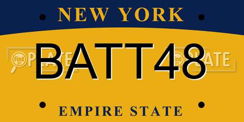 BATT48 New York License Plate